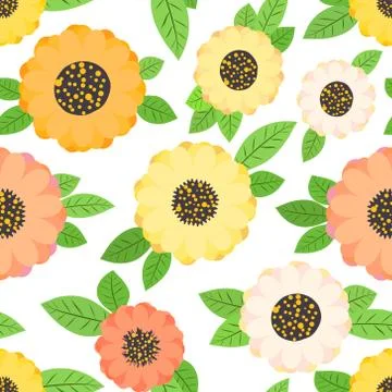 Flower seamless pattern background. Vector illustration. Stock Illustration