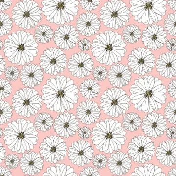 Flower seamless pattern background. Vector illustration. Illustrazione stock