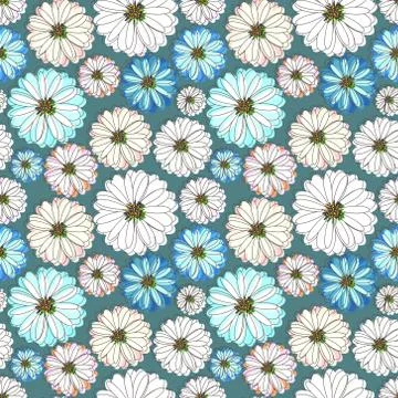 Flower seamless pattern background. Vector illustration. Stock Illustration