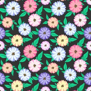 Flower seamless pattern background. Vector illustration. Stock Illustration
