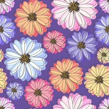 Flower seamless pattern background. Vector illustration. Illustrazione stock