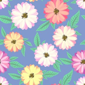 Flower seamless pattern background. Vector illustration. Stock Illustration