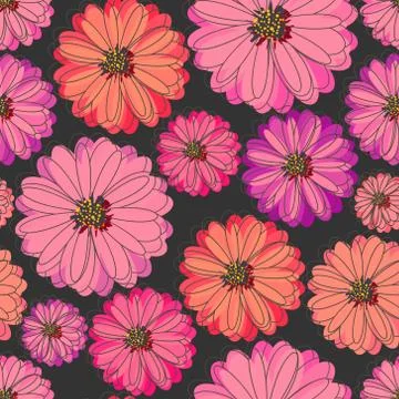 Flower seamless pattern background. Vector illustration. Stock Illustration