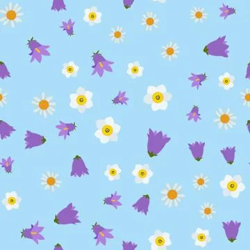 Flower Seamless Pattern Background. Vector Illustration. EPS10 Stock Illustration
