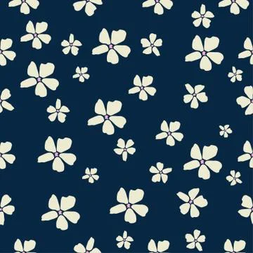 Flower seamless pattern on blue classic background. flower background wallpap Stock Illustration