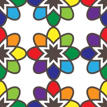 Flower seamless pattern bright colors Stock Illustration