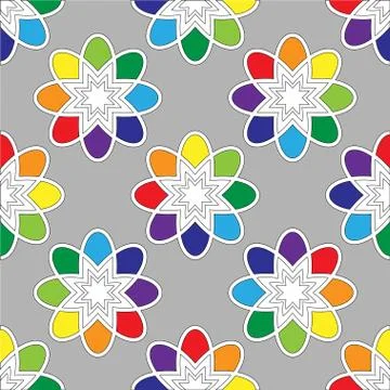 Flower seamless pattern bright colors Stock Illustration