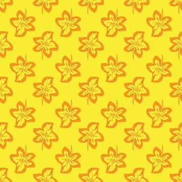 Flower seamless pattern bright yellow colors Illustrazione stock