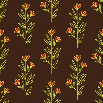 Flower seamless pattern design for paper page fill, textile print. Floral ele Stock Illustration