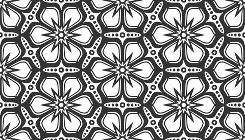 Flower seamless pattern floral black texture tile Stock Illustration
