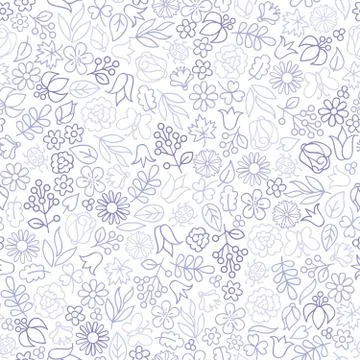 Flower seamless pattern. Floral icon background. White spring te Stock Illustration