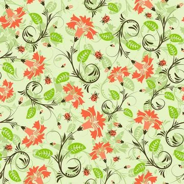 Flower seamless pattern Stock Illustration