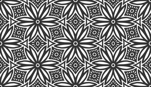 Flower seamless pattern ornament repeat background Stock Illustration