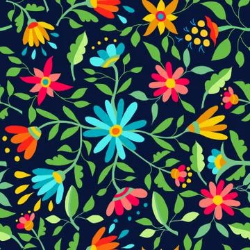 Flower seamless pattern spring color background イラスト素材