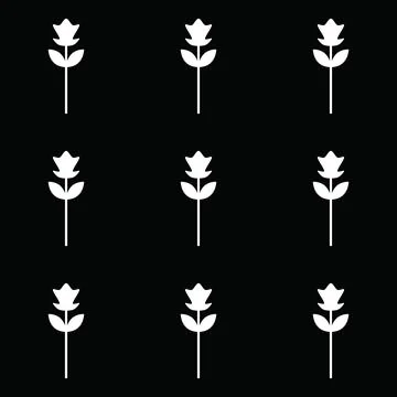 Flower seamless pattern vector floral shape doodle plant abstract background  Stock Illustration