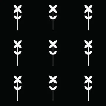 Flower seamless pattern vector floral shape doodle plant abstract background  Stock Illustration