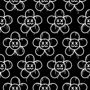 Flower seamless pattern wallpaper art.Vector graphic background illustration Illustrazione stock