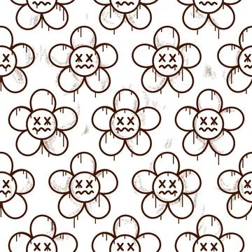Flower seamless pattern wallpaper art.Vector graphic background illustration Stock Illustration
