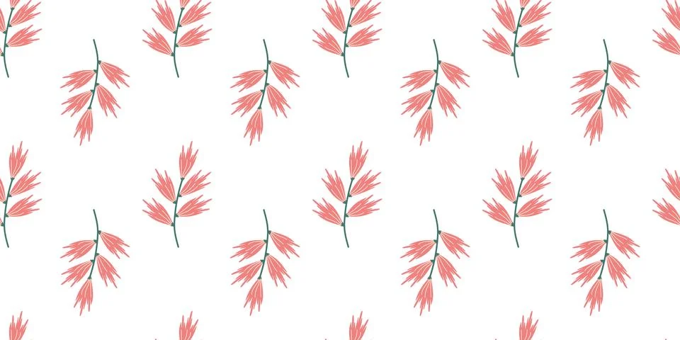 Flower seamless Pattern on white background. Spring floral repeating design.. Stock Illustration