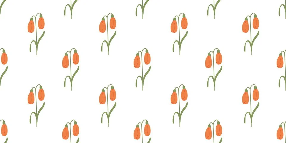 Flower seamless Pattern on white background. Spring floral repeating design.. 스톡 일러스트
