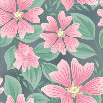 Flower seamless summer pattern. Floral garden tile background. Illustrazione stock