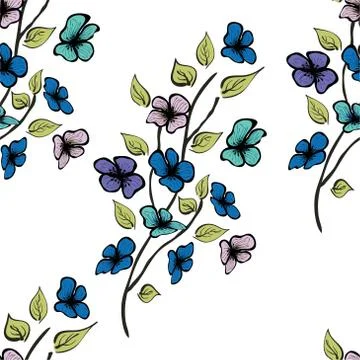 Flower seamless vector pattern. Endless texture for textile Stock Illustration
