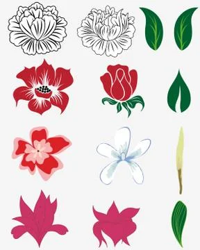 Flower set Stock Illustration