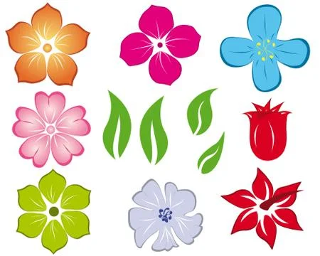 Flower set Illustrazione stock