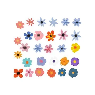 Flower set set Stock Illustration