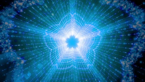 Flower shape light glow stroke neon flicker particle loop animation Stock Footage 152499421