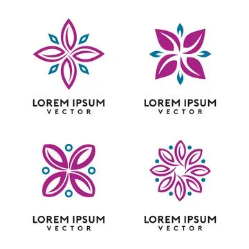 Flower Shape Logo Design Vector Stock Illustration