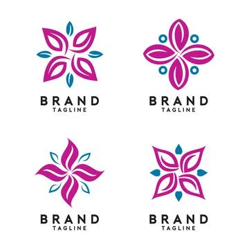 Flower Shape Logo Template Vector Stock Illustration