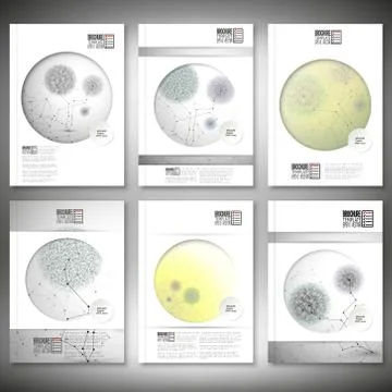 Flower in the shape of molecular structure. Brochure, flyer or report for 스톡 일러스트
