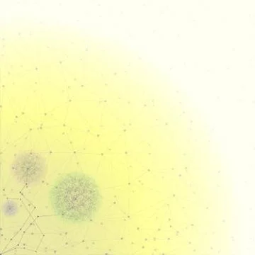 Flower in the shape of molecular structure, yellow background for communication イラスト素材
