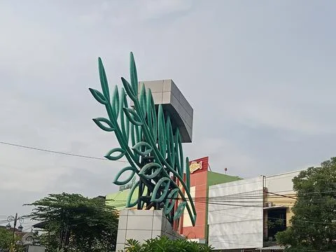 Flower-shaped border building made of iron Stock Photos