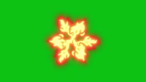 Flower shaped fire explosion animation with green screen. Stock Footage 326504042