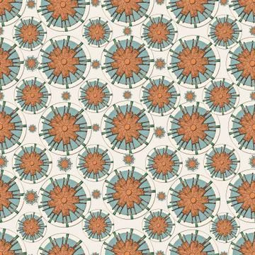 Flower shaped graphic seamless pattern Stock Illustration