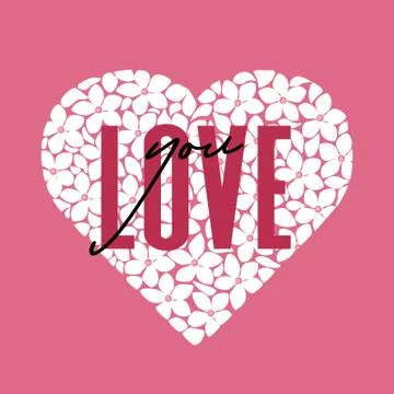 Flower shaped heart Stock Illustration