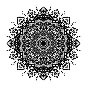 Flower-shaped mandala pattern in the white background Stock Illustration