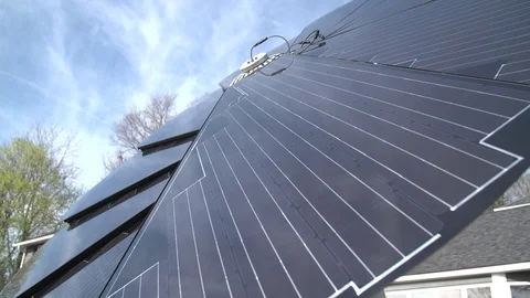 Flower shaped solar panel Stock Footage 93525794