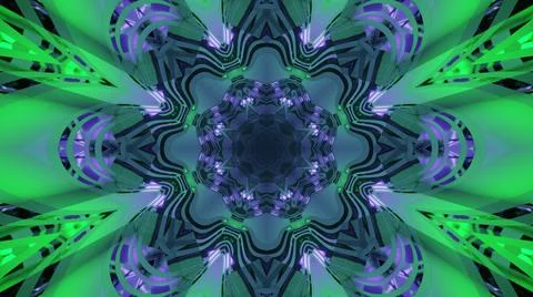 Flower shaped tunnel with reflections 3d illustration Stock Illustration