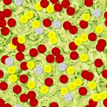 Flower shapes with seamless generated texture background Stock Illustration