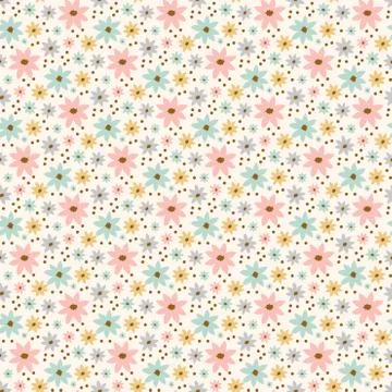 FLOWER SHEET Hand Drawn Seamless Pattern Vector Illustration Illustrazione stock