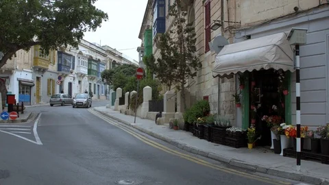 Flower shop at Malta Stock Footage 89136207