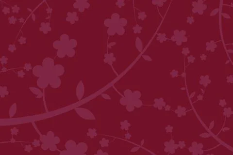 Flower silhouette vector design isolated on red background Stock Illustration