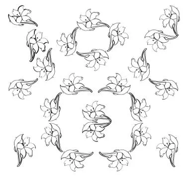 Flower silhouettes Stock Illustration