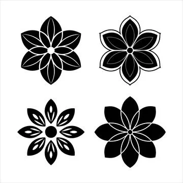 Flower silhouettes Stock Illustration
