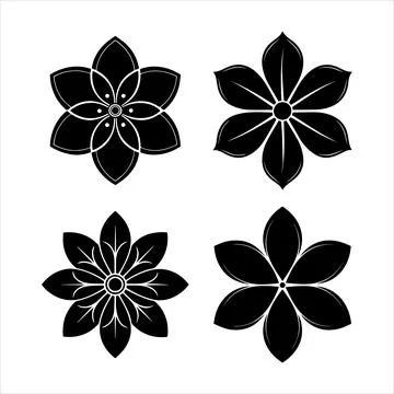 Flower silhouettes Stock Illustration