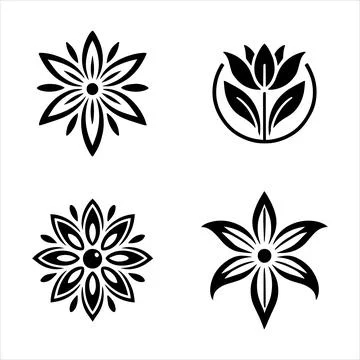 Flower silhouettes Stock Illustration