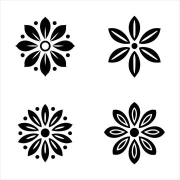 Flower silhouettes Stock Illustration